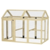 RECINTO PER GALLINE ALL'APERTO IN LEGNO CON PORTE MULTIPLE E RETE IN METALLO, 140X88.5X106 CM, COLOR LEGNO