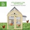 RECINTO PER GALLINE ALL'APERTO IN LEGNO CON PORTE MULTIPLE E RETE IN METALLO, 140X88.5X106 CM, COLOR LEGNO