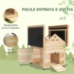 CASETTA PER ANATRE DA ESTERNO CON RAMPA, FONDO RIMOVIBILE E FORI DI VENTILAZIONE, 78X90X92 CM, LEGNO
