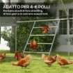 TRESPOLO PER GALLINE A 4 LIVELLI PER 4-6 POLLI IN LEGNO E ACCIAIO ZINCATO, COLORE LEGNO