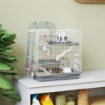 GABBIA PER CRICETI A 3 LIVELLI E 14 TUBI CON CASETTA, RAMPA, E ACCESSORI, IN METALLO E PLASTICA, 45X30X45 CM, GRIGIO