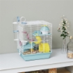 GABBIA PER CRICETI A 3 LIVELLI E 12 TUBI CON CASETTA, RAMPA, E ACCESSORI, IN METALLO E PLASTICA, 34.5X27.5X41 CM, GRIGIO