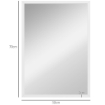 SPECCHIO DA PARETE RETTANGOLARE CON GANCI, IN VETRO E MDF, 50X70 CM, BIANCO