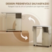 MOBILE ASSE DA STIRO CON PIANO D'APPOGGIO EFFETTO LINO, 3 RIPIANI A CUBO E GUIDA, 127X42.5X99 CM, MULTICOLORE