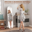 SPECCHIO A FIGURA INTERA DA TERRA CON SUPPORTO PIEGHEVOLE, VETRO E METALLO, 40X4X160 CM, ARGENTO