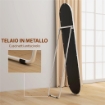 SPECCHIO A FIGURA INTERA DA TERRA CON SUPPORTO PIEGHEVOLE, VETRO E METALLO, 40X4X160 CM, ARGENTO