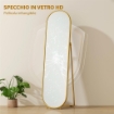 SPECCHIO A FIGURA INTERA DA TERRA CON SUPPORTO PIEGHEVOLE, VETRO E METALLO, 50X4X180 CM, ORO