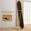 SPECCHIO A FIGURA INTERA DA TERRA CON SUPPORTO PIEGHEVOLE, VETRO E METALLO, 50X4X180 CM, ORO