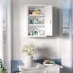 ARMADIETTO MEDICINALI A 3 RIPIANI CON SERRATURA E 2 CHIAVI, IN ACCIAIO, 30X14X46 CM, BIANCO
