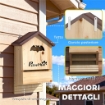 SET DI 3 CASETTE PER PIPISTRELLI IN LEGNO DI ABETE, 21.5X11.5X34 CM, LEGNO NATURALE