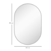 SPECCHIO BAGNO OVALE DA PARETE CON CORNICE IN ALLUMINIO, VERTICALE O ORIZZONTALE, 60X90 CM, ARGENTO