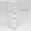 COLONNA BAGNO SALVASPAZIO CON 2 CASSETTI E RIPIANI APERTI, 20X45X115 CM, BIANCO