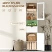 COLONNA BAGNO IN LEGNO CON 2 ARMADIETTI, CASSETTO E RIPIANO APERTO, 40X30X165 CM, BIANCO
