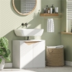 MOBILE SOTTOLAVABO CON 2 ANTE AMMORTIZZATE PER LAVABO SENZA PIEDISTALLO, 60X35X57.9 CM, BIANCO