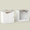 MOBILE SOTTOLAVABO CON 2 ANTE AMMORTIZZATE PER LAVABO SENZA PIEDISTALLO, 60X35X57.9 CM, BIANCO