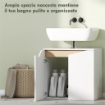MOBILE SOTTOLAVABO CON 2 ANTE AMMORTIZZATE PER LAVABO SENZA PIEDISTALLO, 60X35X57.9 CM, BIANCO