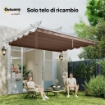 TETTO PER GAZEBO PERGOLA CON 10 FORI DI DRENAGGIO IN POLIESTERE, 250X255 CM, PER PERGOLA 3X3M, CAFFÈ