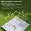 TETTO PER GAZEBO PERGOLA CON 10 FORI DI DRENAGGIO IN POLIESTERE, 250X255 CM, PER PERGOLA 3X3M, CAFFÈ