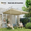 TETTO PER GAZEBO PERGOLA CON 10 FORI DI DRENAGGIO IN POLIESTERE, 250X255 CM, PER PERGOLA 3X3M, CREMA