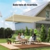 TETTO PER GAZEBO PERGOLA CON 10 FORI DI DRENAGGIO IN POLIESTERE, 250X255 CM, PER PERGOLA 3X3M, CREMA