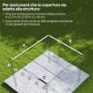 TETTO PER GAZEBO PERGOLA CON 10 FORI DI DRENAGGIO IN POLIESTERE, 250X255 CM, PER PERGOLA 3X3M, CREMA