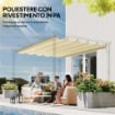 TETTO PER GAZEBO PERGOLA CON 10 FORI DI DRENAGGIO IN POLIESTERE, 250X255 CM, PER PERGOLA 3X3M, CREMA