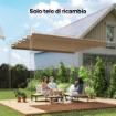 TETTO PER GAZEBO PERGOLA CON 10 FORI DI DRENAGGIO IN POLIESTERE, 250X255 CM, PER PERGOLA 3X3M, MARRONE CHIARO