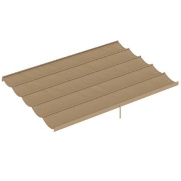 TETTO PER GAZEBO PERGOLA CON 10 FORI DI DRENAGGIO IN POLIESTERE, 350X260 CM, PER PERGOLA 4X3M, MARRONE CHIARO