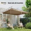 TETTO PER GAZEBO PERGOLA CON 10 FORI DI DRENAGGIO IN POLIESTERE, 350X260 CM, PER PERGOLA 4X3M, MARRONE CHIARO