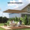 TETTO PER GAZEBO PERGOLA CON 10 FORI DI DRENAGGIO IN POLIESTERE, 350X260 CM, PER PERGOLA 4X3M, MARRONE CHIARO