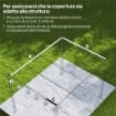 TETTO PER GAZEBO PERGOLA CON 10 FORI DI DRENAGGIO IN POLIESTERE, 350X260 CM, PER PERGOLA 4X3M, MARRONE CHIARO