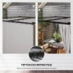 PERGOLA DA GIARDINO CON TETTO RETRATTILE E TENDE, IN METALLO E POLIESTERE, 300X300X227 CM, GRIGIO CHIARO