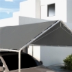 COPERTURA DI RICAMBIO 6X3 M IN PE GRIGIO SCURO ANTI-UV PER CARPORT AUTO CON CORDE ELASTICHE