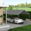 COPERTURA DI RICAMBIO 6X3 M IN PE GRIGIO SCURO ANTI-UV PER CARPORT AUTO CON CORDE ELASTICHE