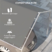 COPERTURA DI RICAMBIO 6X3 M IN PE GRIGIO SCURO ANTI-UV PER CARPORT AUTO CON CORDE ELASTICHE