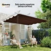 TELO PERGOLA PER ESTERNI ANTI UV IN POLIESTERE BIANCO CAFFÞ CON 8 FORI DI DRENAGGIO, 286X245 CM