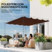 TELO PERGOLA PER ESTERNI ANTI UV IN POLIESTERE BIANCO CAFFÞ CON 8 FORI DI DRENAGGIO, 286X245 CM