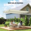 TELO PERGOLA PER ESTERNI ANTI UV IN POLIESTERE BIANCO CREMA CON 8 FORI DI DRENAGGIO, 286X245 CM
