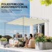 TELO PERGOLA PER ESTERNI ANTI UV IN POLIESTERE BIANCO CREMA CON 8 FORI DI DRENAGGIO, 286X245 CM