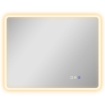 SPECCHIO DA BAGNO LED BLUETOOTH, CON INTERRUTTORE TOUCH, LUCE REGOLABILE, 3 COLORI, ANTI-APPANNAMENTO, 70 X 90 CM, ARGENTO