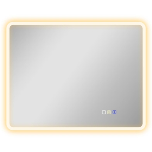 SPECCHIO DA BAGNO LED BLUETOOTH, CON INTERRUTTORE TOUCH, LUCE REGOLABILE, 3 COLORI, ANTI-APPANNAMENTO, 70 X 90 CM, ARGENTO