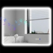 SPECCHIO DA BAGNO LED BLUETOOTH, CON INTERRUTTORE TOUCH, LUCE REGOLABILE, 3 COLORI, ANTI-APPANNAMENTO, 70 X 90 CM, ARGENTO