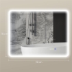 SPECCHIO DA BAGNO LED BLUETOOTH, CON INTERRUTTORE TOUCH, LUCE REGOLABILE, 3 COLORI, ANTI-APPANNAMENTO, 70 X 90 CM, ARGENTO