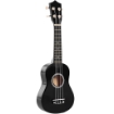 UKULELE PER PRINCIPIANTI DA 21 POLLICI IN LEGNO CON CORDE IN NYLON, PLETTRO E CORDA DI RICAMBIO, NERO