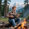 UKULELE PER PRINCIPIANTI DA 21 POLLICI IN LEGNO CON CORDE IN NYLON, PLETTRO E CORDA DI RICAMBIO, NERO