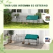 GABBIA PER CONIGLI DA ESTERNO E INTERNO A CASETTA CON TETTUCCIO, 185X75X75 CM, VERDE