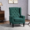 POLTRONA PER SALOTTO IN STILE FRANCESE CON SEDUTA IMBOTTITA E CUSCINI, IN POLIESTERE, 74X86X102 CM, VERDE SCURO