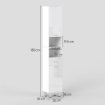 COLONNA BAGNO CON CASSETTO, 2 RIPIANI APERTI E 2 ARMADIETTI A 2 LIVELLI, IN LEGNO, 30X30X180 CM, BIANCO LUCIDO