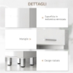 COLONNA BAGNO CON CASSETTO, 2 RIPIANI APERTI E 2 ARMADIETTI A 2 LIVELLI, IN LEGNO, 30X30X180 CM, BIANCO LUCIDO