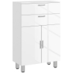 MOBILE BAGNO CON 2 CASSETTI E ARMADIETTO CON RIPIANO REGOLABILE, IN LEGNO, 60X30X93 CM, BIANCO